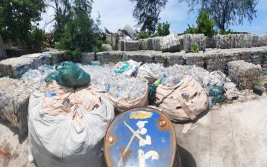 PET bottle stockpile 