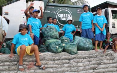 Students from Bikenibeu West after the clean-up activity. 